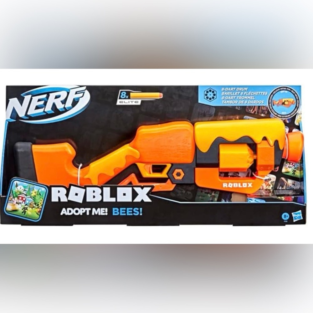 Hasbro Nerf Roblox Adopt Me!: Bees! Lever Action Dart Blaster